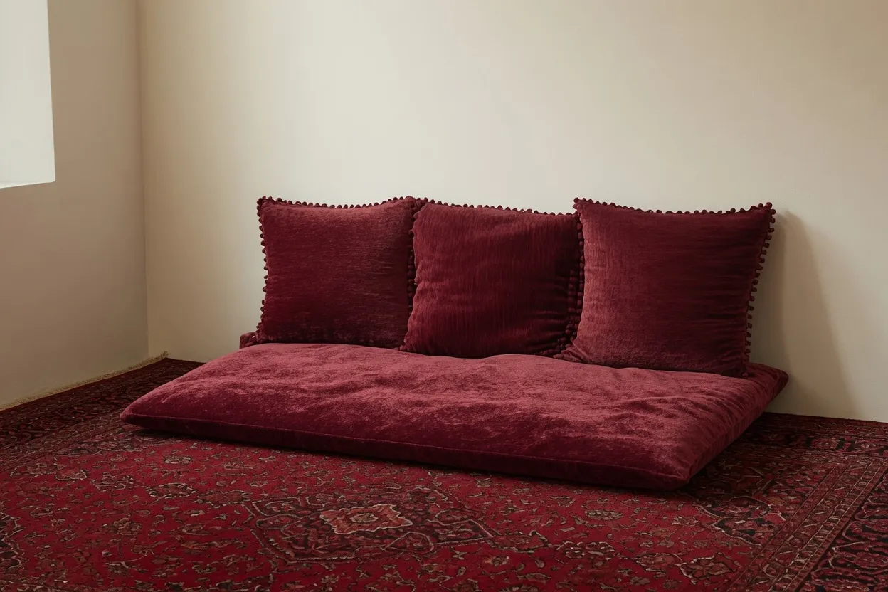 پشتی سنتی جدید و شیک مخمل شرابی
